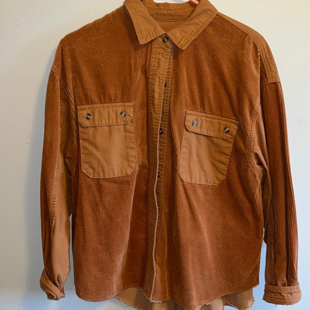 Burnt Orange Forever21 Button-up Ripped